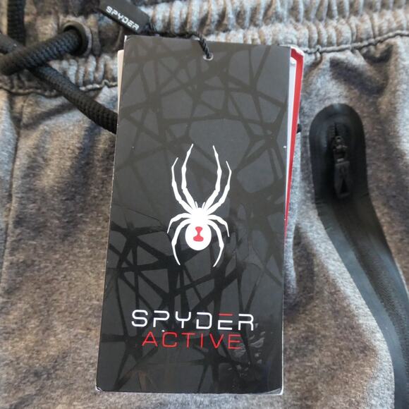 NWT Spyder Joggers Performance Sweatpants Mens Small Heather Gray Zip Pockets - Picture 10 of 11